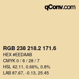 カラーコード: RGB 238 218.2 171.6 | qconv.com