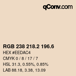 カラーコード: RGB 238 218.2 196.6 | qconv.com