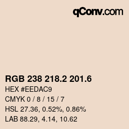 カラーコード: RGB 238 218.2 201.6 | qconv.com