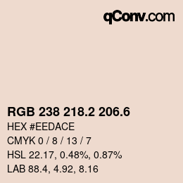カラーコード: RGB 238 218.2 206.6 | qconv.com