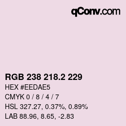 カラーコード: RGB 238 218.2 229 | qconv.com