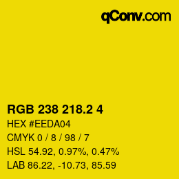 カラーコード: RGB 238 218.2 4 | qconv.com