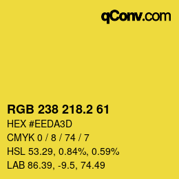 カラーコード: RGB 238 218.2 61 | qconv.com