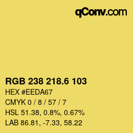 カラーコード: RGB 238 218.6 103 | qconv.com