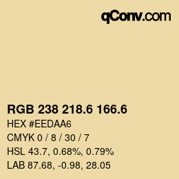 カラーコード: RGB 238 218.6 166.6 | qconv.com