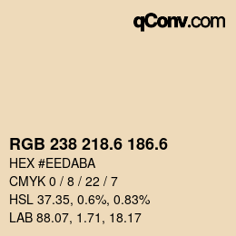 カラーコード: RGB 238 218.6 186.6 | qconv.com