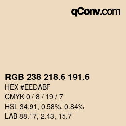 カラーコード: RGB 238 218.6 191.6 | qconv.com