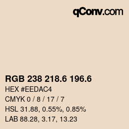 カラーコード: RGB 238 218.6 196.6 | qconv.com