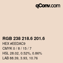 カラーコード: RGB 238 218.6 201.6 | qconv.com