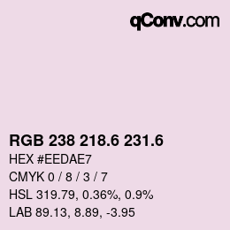 カラーコード: RGB 238 218.6 231.6 | qconv.com