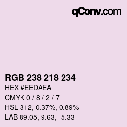 カラーコード: RGB 238 218 234 | qconv.com