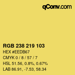カラーコード: RGB 238 219 103 | qconv.com