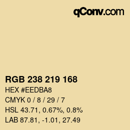 Color code: RGB 238 219 168 | qconv.com