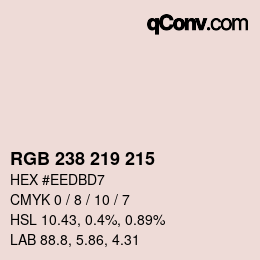 Color code: RGB 238 219 215 | qconv.com
