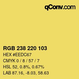 Color code: RGB 238 220 103 | qconv.com