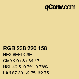 Color code: RGB 238 220 158 | qconv.com