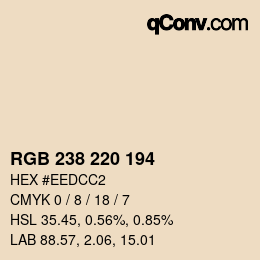 Color code: RGB 238 220 194 | qconv.com