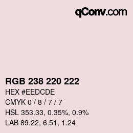 Color code: RGB 238 220 222 | qconv.com