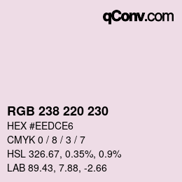 Color code: RGB 238 220 230 | qconv.com