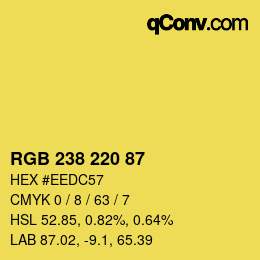 Color code: RGB 238 220 87 | qconv.com