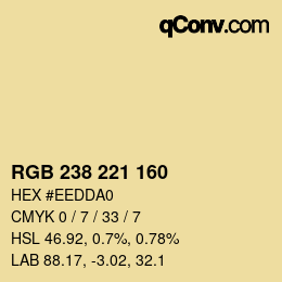 Color code: RGB 238 221 160 | qconv.com