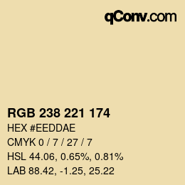 カラーコード: RGB 238 221 174 | qconv.com