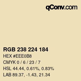 カラーコード: RGB 238 224 184 | qconv.com