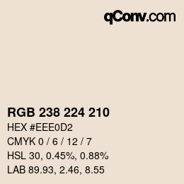 Code couleur: RGB 238 224 210 | qconv.com