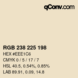 Farbcode: RGB 238 225 198 | qconv.com