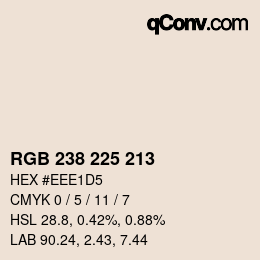 カラーコード: RGB 238 225 213 | qconv.com