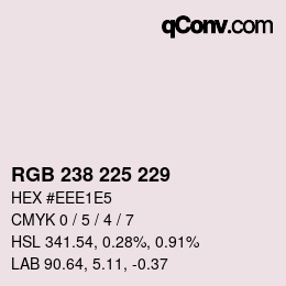 Color code: RGB 238 225 229 | qconv.com