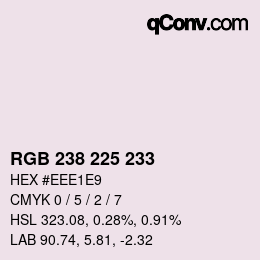 Color code: RGB 238 225 233 | qconv.com