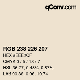 Código de color: RGB 238 226 207 | qconv.com