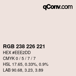 Color code: RGB 238 226 221 | qconv.com