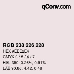 颜色代码: RGB 238 226 228 | qconv.com