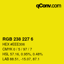 カラーコード: RGB 238 227 6 | qconv.com