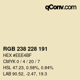 Color code: RGB 238 228 191 | qconv.com