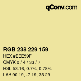 Color code: RGB 238 229 159 | qconv.com
