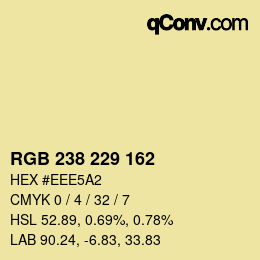 Color code: RGB 238 229 162 | qconv.com