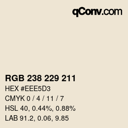 Farbcode: RGB 238 229 211 | qconv.com