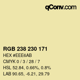 Código de color: RGB 238 230 171 | qconv.com