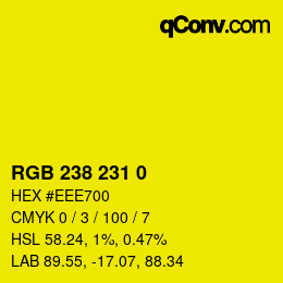 Color code: RGB 238 231 0 | qconv.com