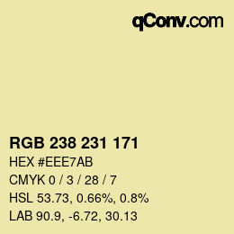 Código de color: RGB 238 231 171 | qconv.com