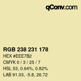 颜色代码: RGB 238 231 178 | qconv.com