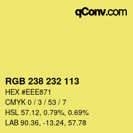 Color code: RGB 238 232 113 | qconv.com