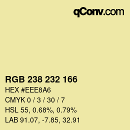 Color code: RGB 238 232 166 | qconv.com