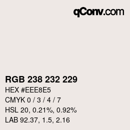 颜色代码: RGB 238 232 229 | qconv.com