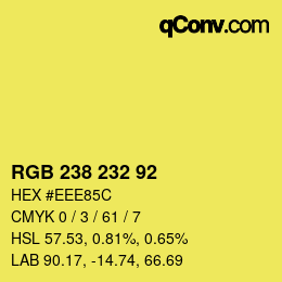 Color code: RGB 238 232 92 | qconv.com