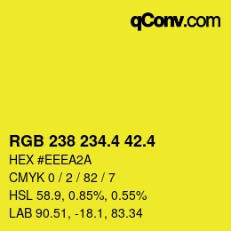 カラーコード: RGB 238 234.4 42.4 | qconv.com