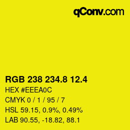 カラーコード: RGB 238 234.8 12.4 | qconv.com